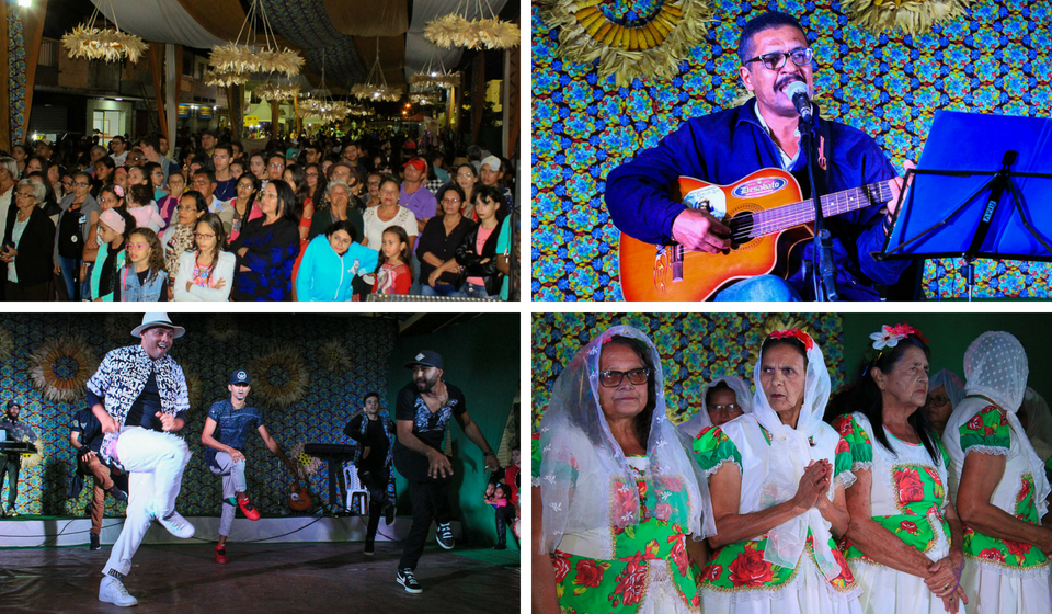 Apresentação cultural na terceira noite do caminhos do frio